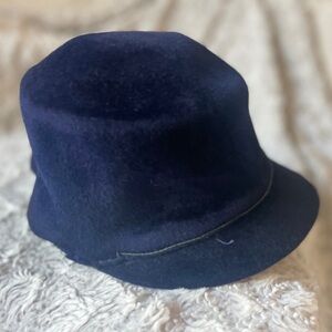Blue Velour Brimmed Hat